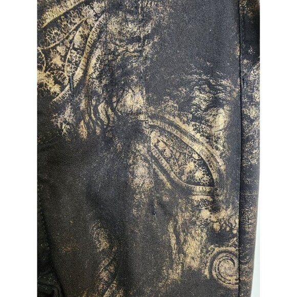 FREE PEOPLE JAYDE PRINTED METALLIC FLARE Pants JEANS Size 26 NWT - Picture 3 of 6